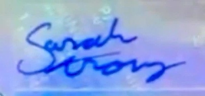 Sarah Strong Autograph
